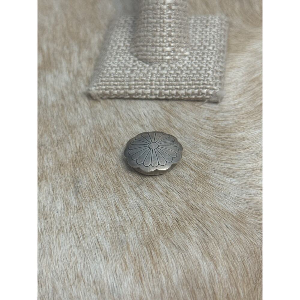 Native American Sterling Silver Concho Flower Cluster Button Cover Denim Jean - Picture 3 of 6